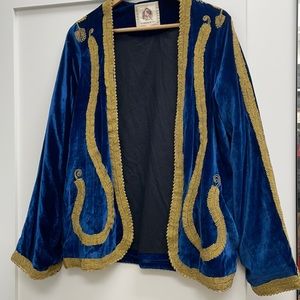 Chasing Unicorns Gold Feathers Velvet Jacket
